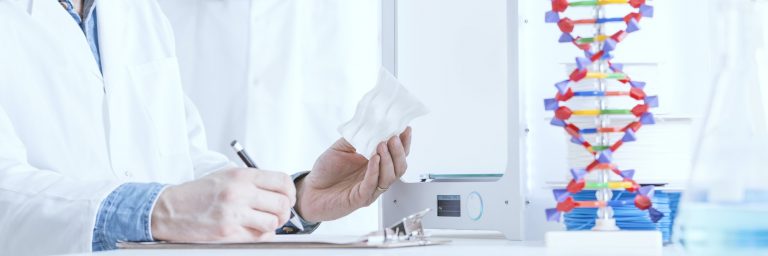 Scientist writing a report