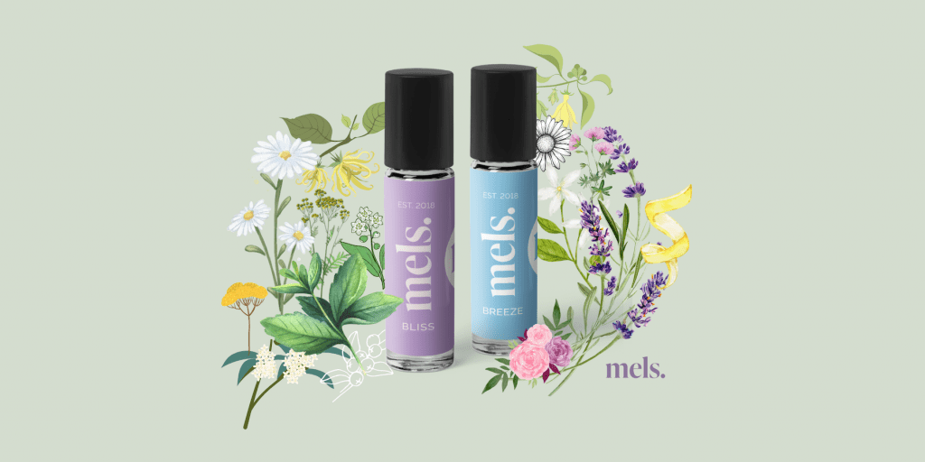 mels duft cbd rollers, bliss, breeze, eteriske oljer
