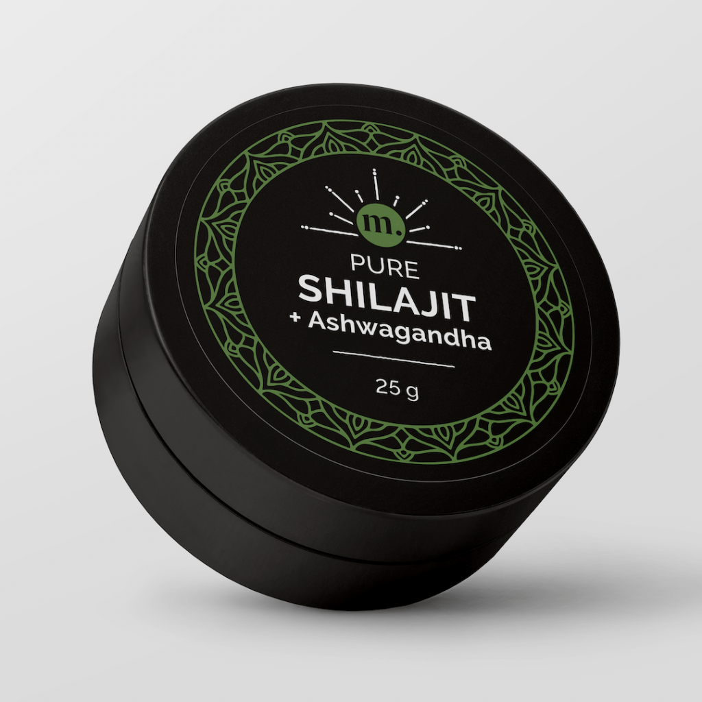 MELS Shilajit + Ashwagandha. Brukes for energi, stressmestring, konsentrasjon, hukommelse, fertilitet, økt libido / sexlyst og styrking av immunforsvaret.
