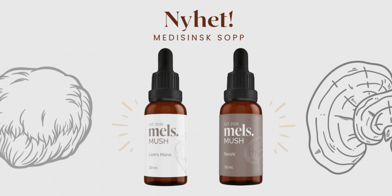 MELS MUSH sopptinktur, reishi, lion's mane, sopp, ekstrakt
