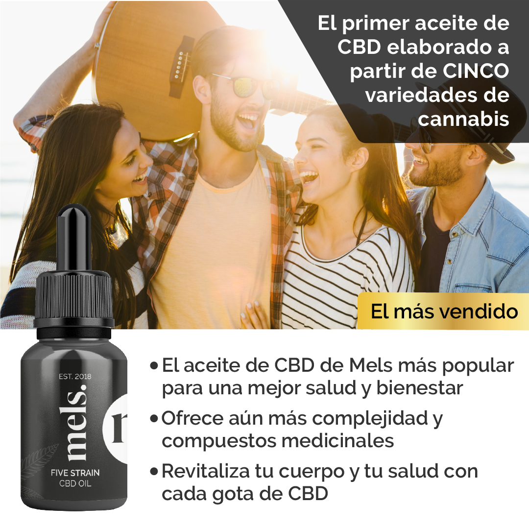 Mels Five Strain Aceite de CBD de Espectro Completo Ecológico
